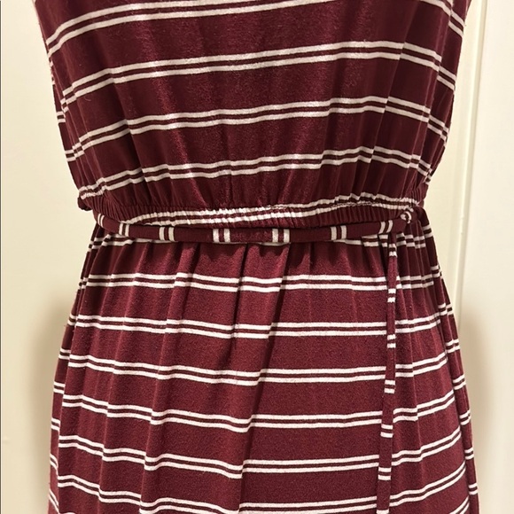 Maroon Striped Maxi Dress - Picture 3 of 5